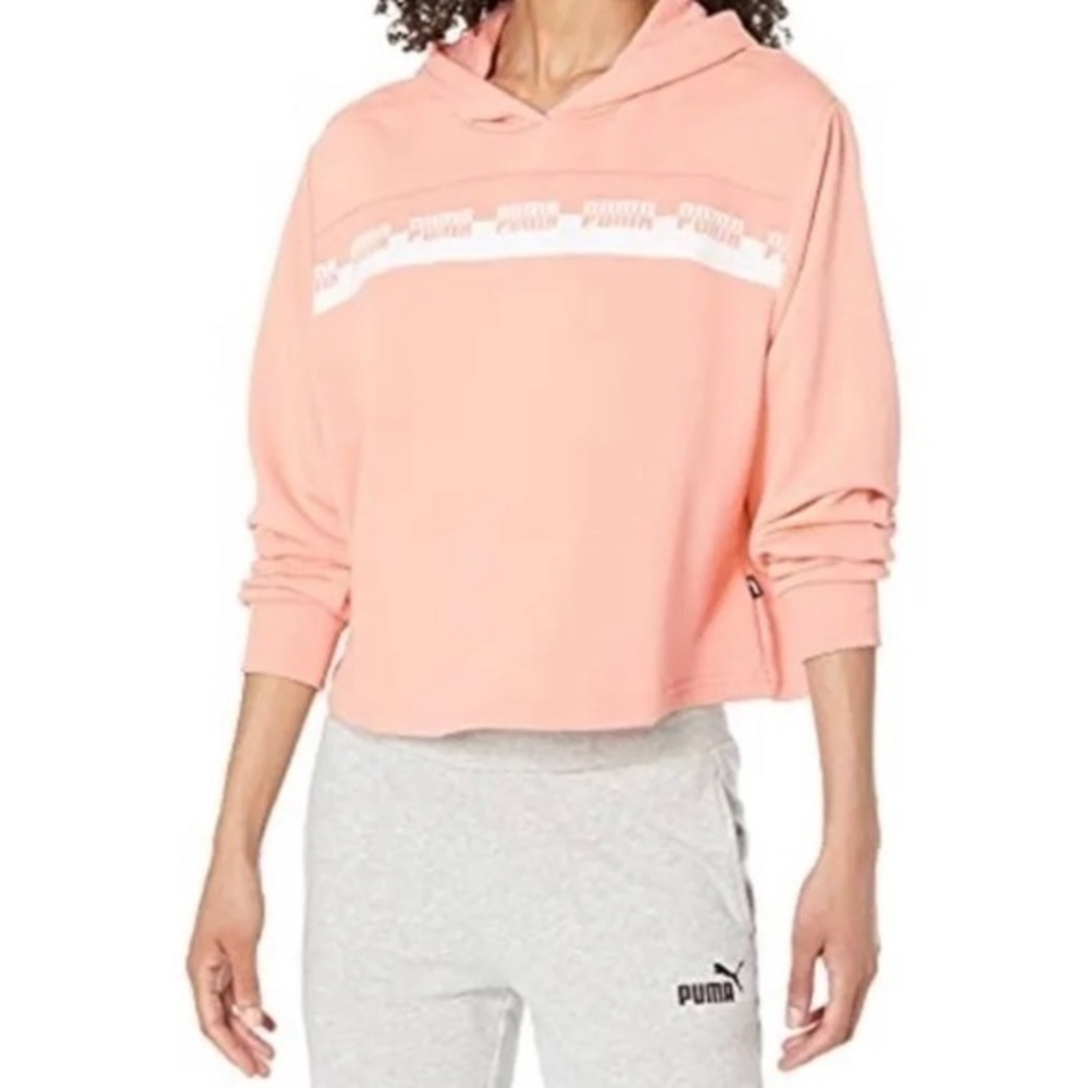 Puma Amplified Cropped Hoodie Apricot Blush